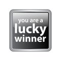 Lucky winner button Royalty Free Stock Photo