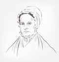 Lucretia Mott vector sketch portrait face famous Royalty Free Stock Photo