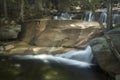 Lucy Brook waterfalls over granite bedrock, Diana's Baths, New H