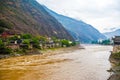 Luding Chain bridge and Dadu River Royalty Free Stock Photo