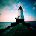 Ludington, Michigan Lighthouse. Square. Royalty Free Stock Photo