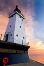 Ludington North Breakwater Light at Sunset Royalty Free Stock Photo