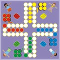 Ludo, board game for children, vector illustration Royalty Free Stock Photo