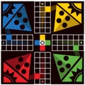 Ludo game board vector art illustration