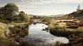 Delicately Rendered Landscapes Of A Scottish Stream On A Hillside