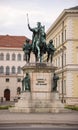 Ludwig monument at Odeonsquare in Munich - CITY OF MUNICH, GERMANY - JUNE 03, 2021