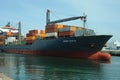 Ludwig Schulte container ship leaving leixoes Royalty Free Stock Photo