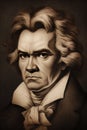 Ludwig van Beethoven engraved portrait