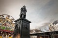 Ludwig van Beethoven statue on the Munsterplatz in Bonn. Designed in 1845