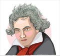 Ludwig van Beethoven` vector sketch portrait famous