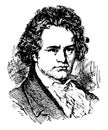 Ludwig van Beethoven vintage illustration