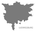 Ludwigsburg county map of Baden Wuerttemberg Germany
