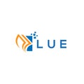 LUE credit repair accounting logo design on WHITE background. LUE creative initials Growth graph letter logo concept. LUE business