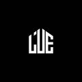 LUE letter logo design on BLACK background. LUE creative initials letter logo concept. LUE letter design