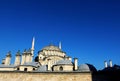 Ãâlue sky overThe Nuruosmaniye Mosque is an 18th-century Ottoman mosque located in the center of Istanbul`s