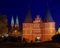 Luebeck Gate by night Royalty Free Stock Photo