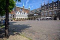 LUEBECK, GERMANY - JUNE 3, 2019: Market place at the town hall of Luebeck, a popular tourist destination in the historic old town