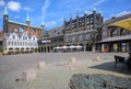 LUEBECK, GERMANY - JUNE 3, 2019: Market place at the town hall, usually a popular tourist destination, empty in coronavirus crisis