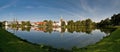 Luebeck, Germany, panorama of the Muehlenteich