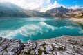 Luenersee in the the Raetikon Mountains, Brandnertal, Vorarlberg, Austria