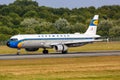 Lufthansa Airbus A321 airplane Hamburg airport in Germany Retro special livery