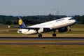 Lufthansa Airbus A321 D-AIRC passenger plane departure and take off at Vienna Airport