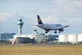 Lufthansa A319 landing at Schiphol