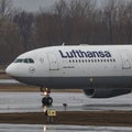 Lufthansa Airbus A330-300 in Montreal Royalty Free Stock Photo