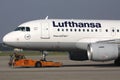 Lufthansa Airbus A319-100 on pushback Royalty Free Stock Photo