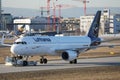 Lufthansa taxiing on the taxiway, Frankfurt Airport FRA Royalty Free Stock Photo