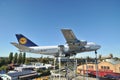 Lufthansa aircraft in the museum courtyard