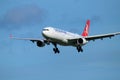 Turkish Airlines Airplane landing At Dublin Airport Royalty Free Stock Photo