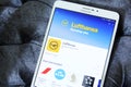 Lufthansa app logo Royalty Free Stock Photo