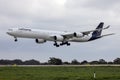 Lufthansa A340 arriving for maintenance