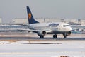 Lufthansa Boeing 737-500 D-ABIB passenger plane departure at Frankfurt Airport