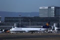 Lufthansa Cargo plane being in Frankfurt Airport