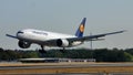 Lufthansa Cargo plane taking off from Frankfurt Airport, FRA Royalty Free Stock Photo