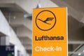 Lufthansa check-in sign in cologne germany Royalty Free Stock Photo