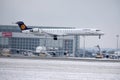 Lufthansa CityLine Bombardier CRJ-900 D-ACKG landing on Munich Airport, MUC