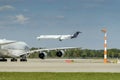 Lufthansa CityLine Bombardier CRJ-900LR .with the aircraft registration D-ACNC .in the approach to the northern runway of the