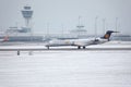 Lufthansa CityLine Bombardier CRJ-900 D-ACKD landed in Munich Airport Royalty Free Stock Photo