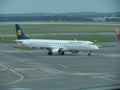 Lufthansa Embraer ERJ-195LR taxiing in Prague