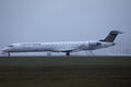 Lufthansa small plane doing taxi on runway, Munich Airport, MUC Royalty Free Stock Photo