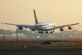 Lufthansa A380 plane approaching airport Royalty Free Stock Photo