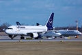 Lufthansa plane taxiing at Munich Airport, MUC