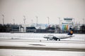 Lufthansa plane getting ready to take off, Munich Airport, Germany Royalty Free Stock Photo