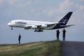 Lufthansa A380 plane landing on Munich Airport, plane spotters