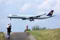 Lufthansa plane landing on Munich Airport, plane spotters