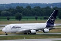 Lufthansa A380 plane taxiing