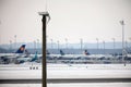 Lufthansa planes at terminal gates, Munich Airport